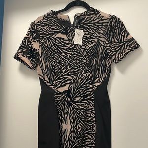 Black midi dress with design